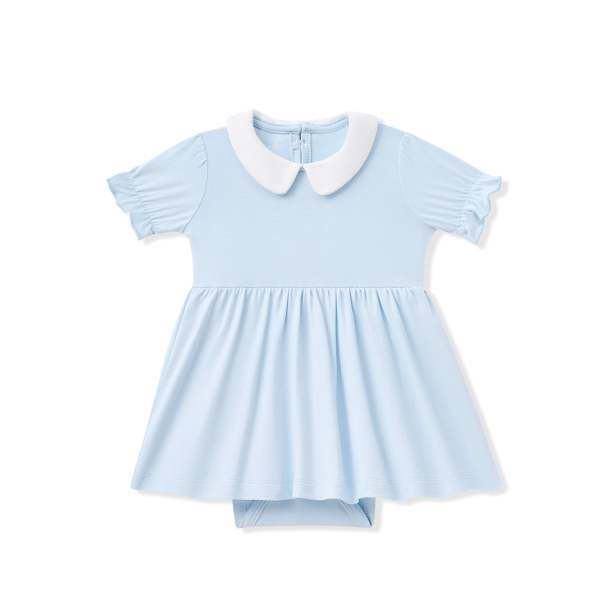 Peter Pan Collar Bodysuit Dress in Breeze