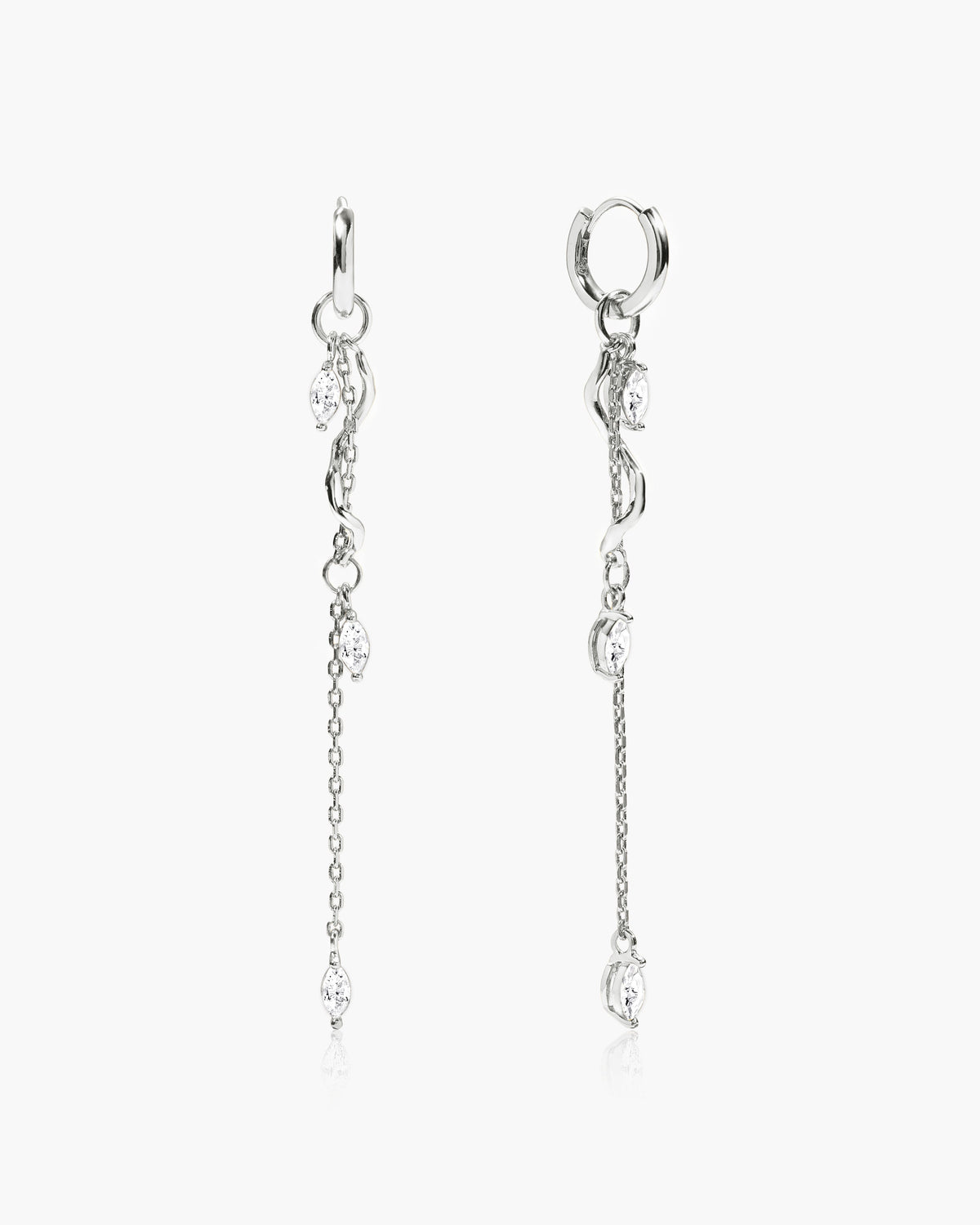Aria Vine Drop Earrings in Silver