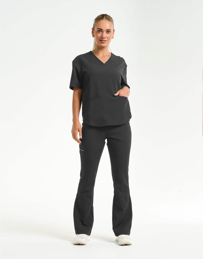 Essential Flare Scrub Pants - Asphalt