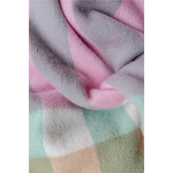 Lambswool Blanket | Pink Gingham Check