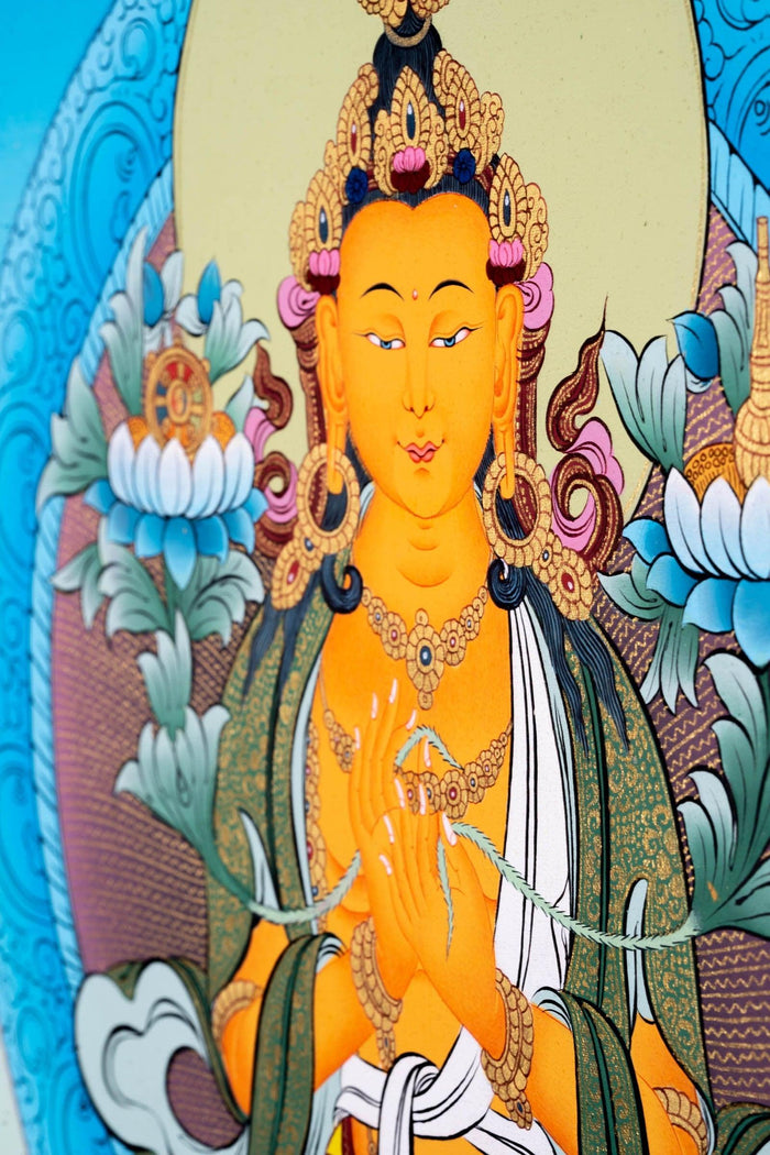 Maitreya Buddha Thangka Art - Himalayas Shop