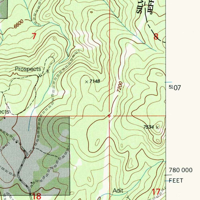 Map of Butte, Montana by USGS, 1996 – Deer Lodge National Forest & Silver Bow Creek