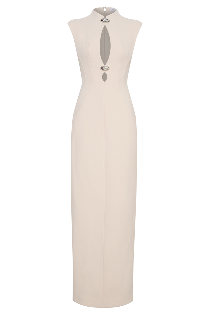 Michelle Cut Out Maxi Dress - Buttercream