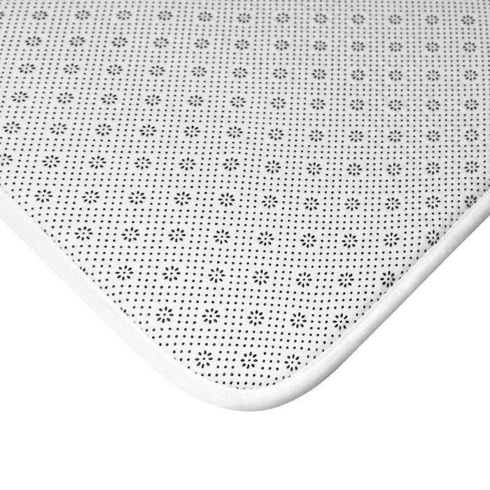 Modern Black & White Geometric Rings Memory Foam Mat - MAT144