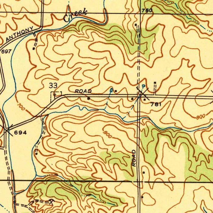 Old Map of Columbia, Missouri by USGS, 1940 – University of Missouri & Rock Bridge Memorial State Park