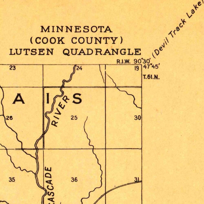 Old Map of Lutsen, Minnesota by USGS, 1919 – Grand Marais & Lake Superior