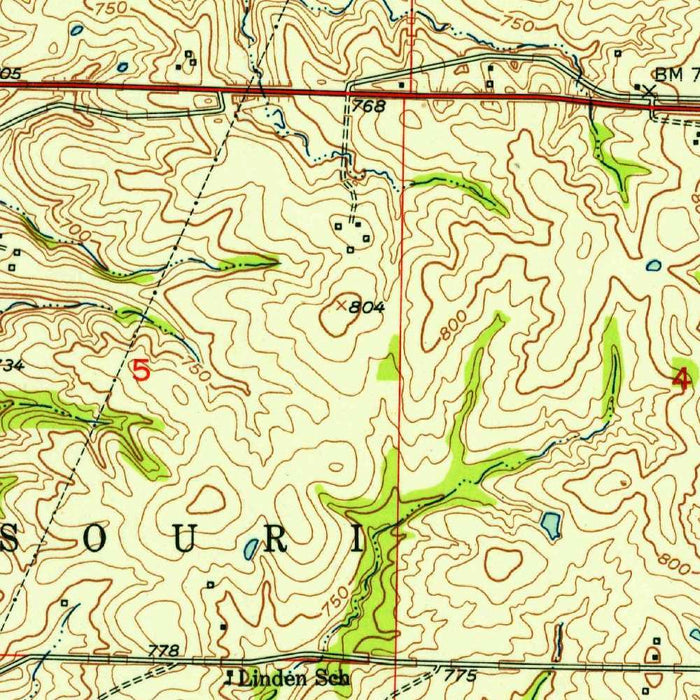 Old Map of Rocheport, Missouri by USGS, 1952 – Missouri River Valley & Railways