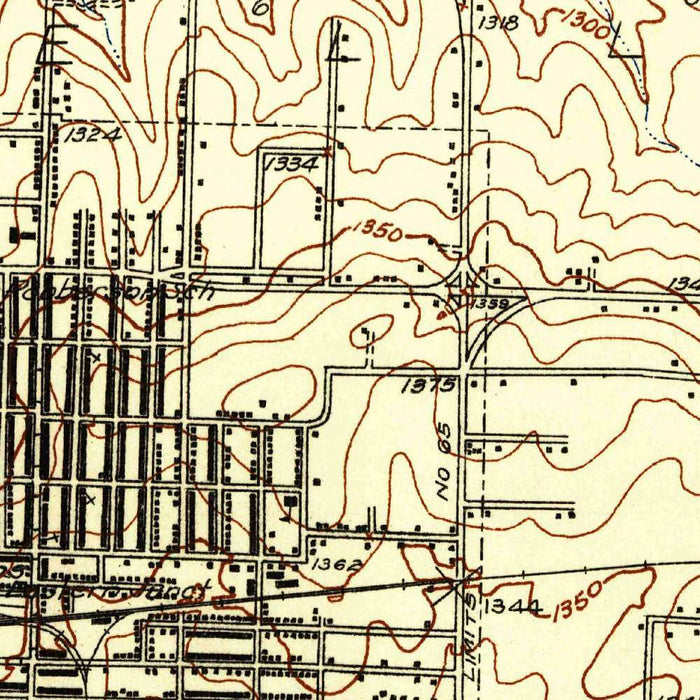 Old Map of Springfield, Missouri by USGS, 1935 – Ozarks, Jordan Creek & Wilson’s Creek