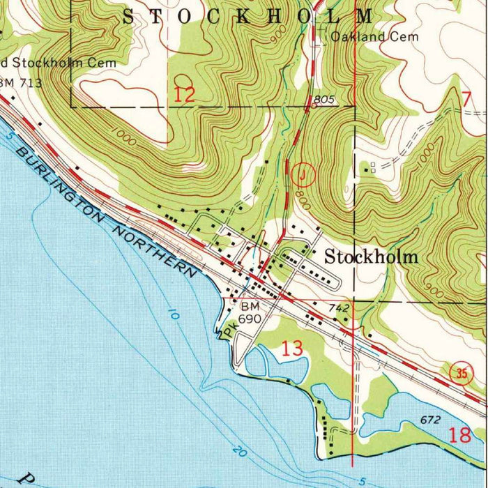Old Map of Stockholm, Wisconsin by USGS, 1974 – Lake City & Mississippi River