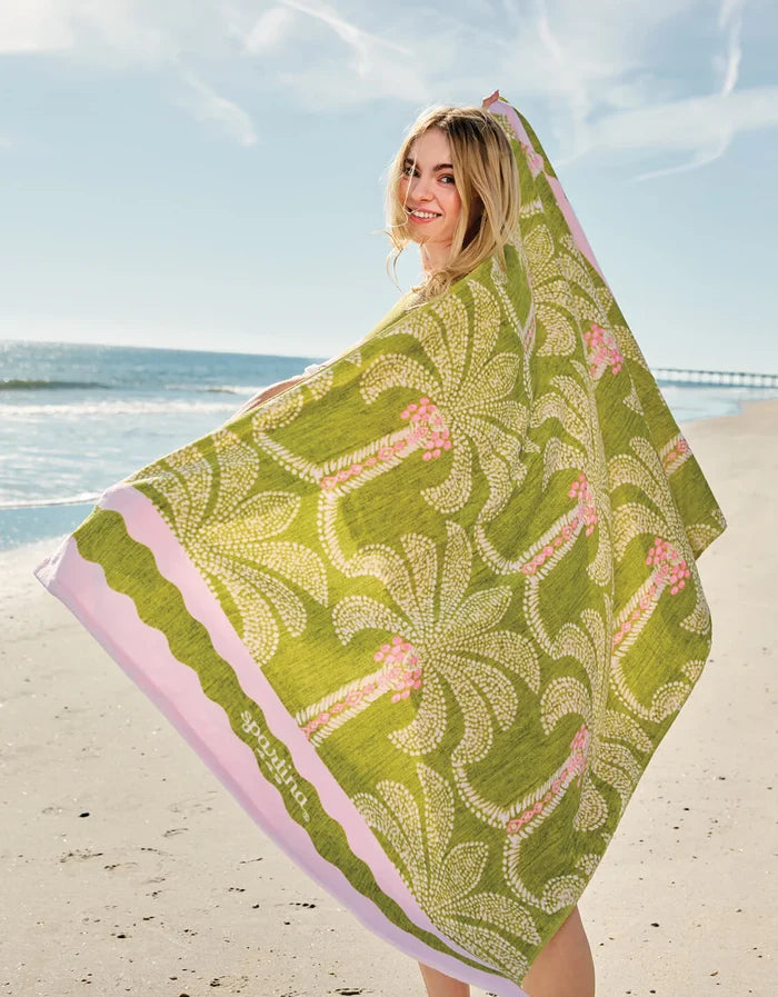 Spartina 449: Beach Towel Castillo Green Palms - B Social Boutique