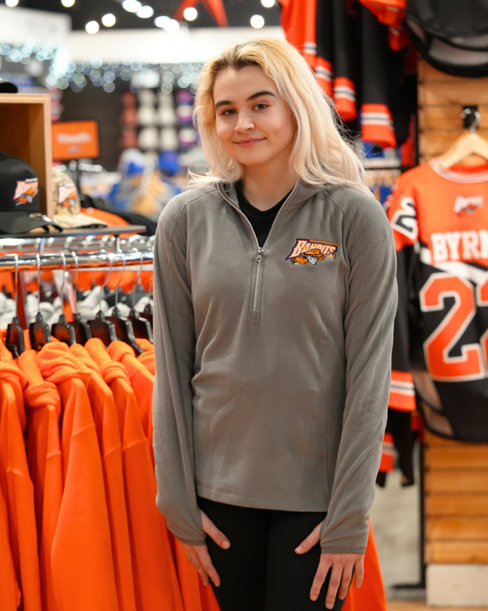 Women's Buffalo Bandits Microfleece Pearl Gray Half Zip Pullover
