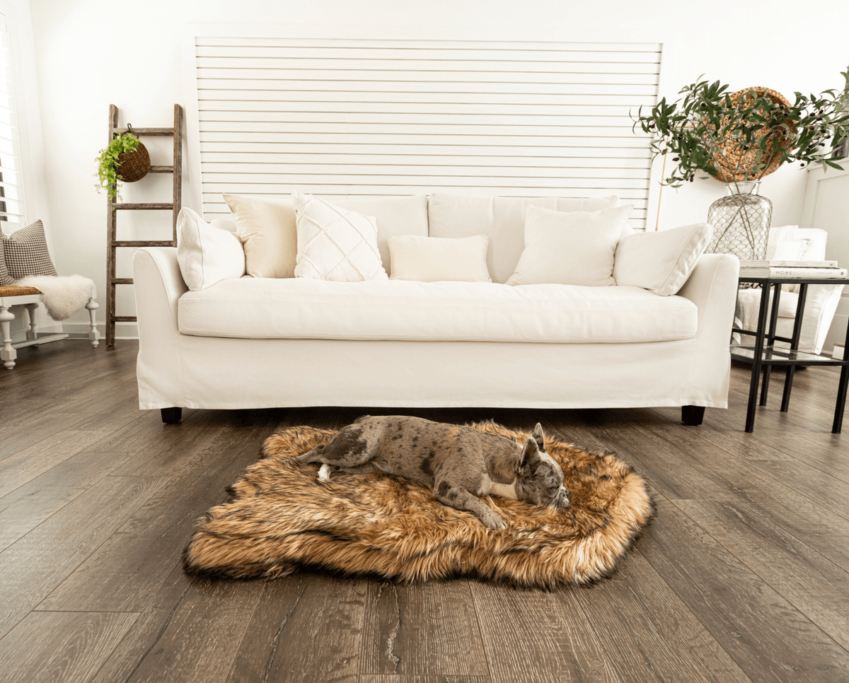 Paw Brands - PupRug by Paw.com™ Faux Fur Orthopedic Dog Bed - Curve Sable Tan