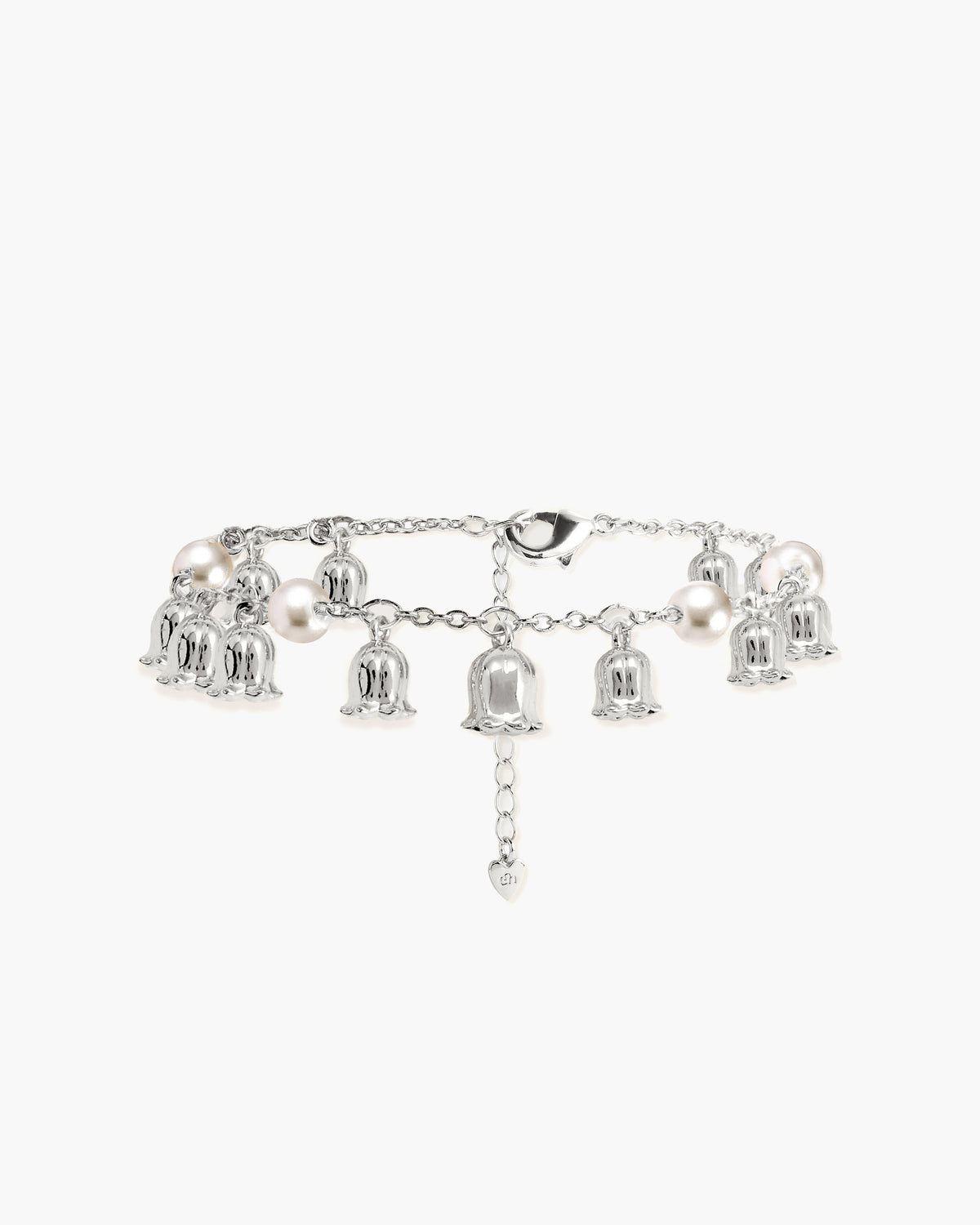 Lily of the Valley Pearl Bracelet in Silver