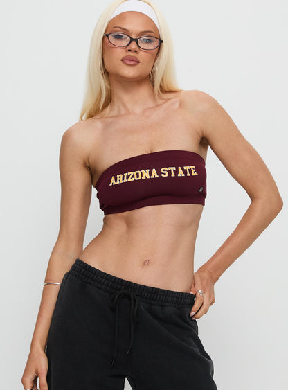 ASU Bandeau Top Maroon