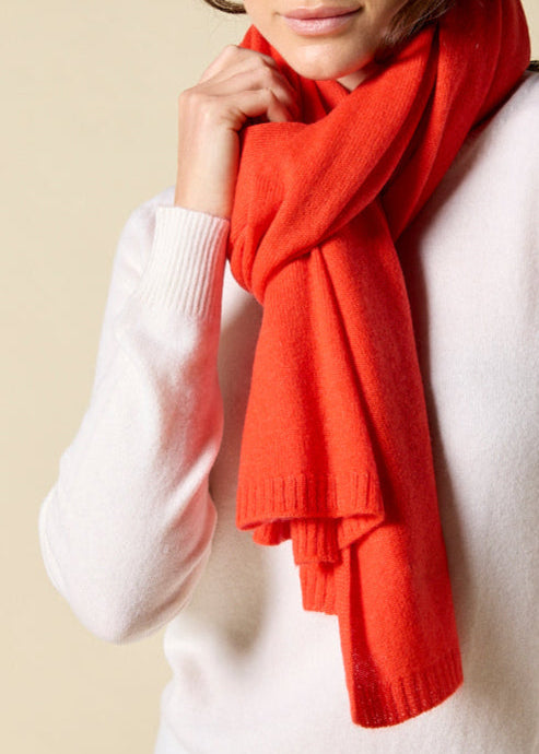 100% cashmere scarf in bright orange - sonyahopkins.com
