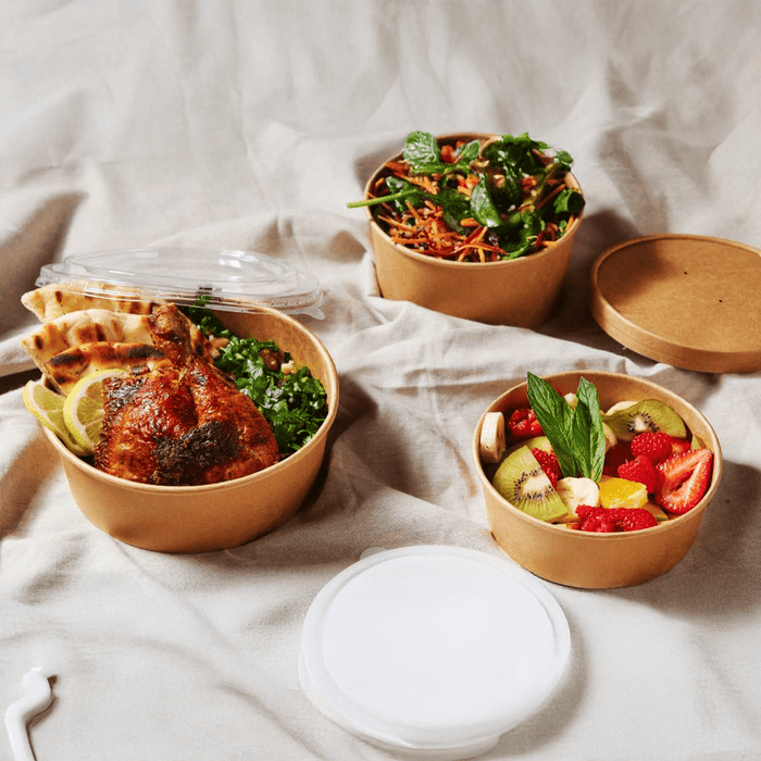 1300mL PE Coated Kraft Paper Salad Bowl - TEM IMPORTS™