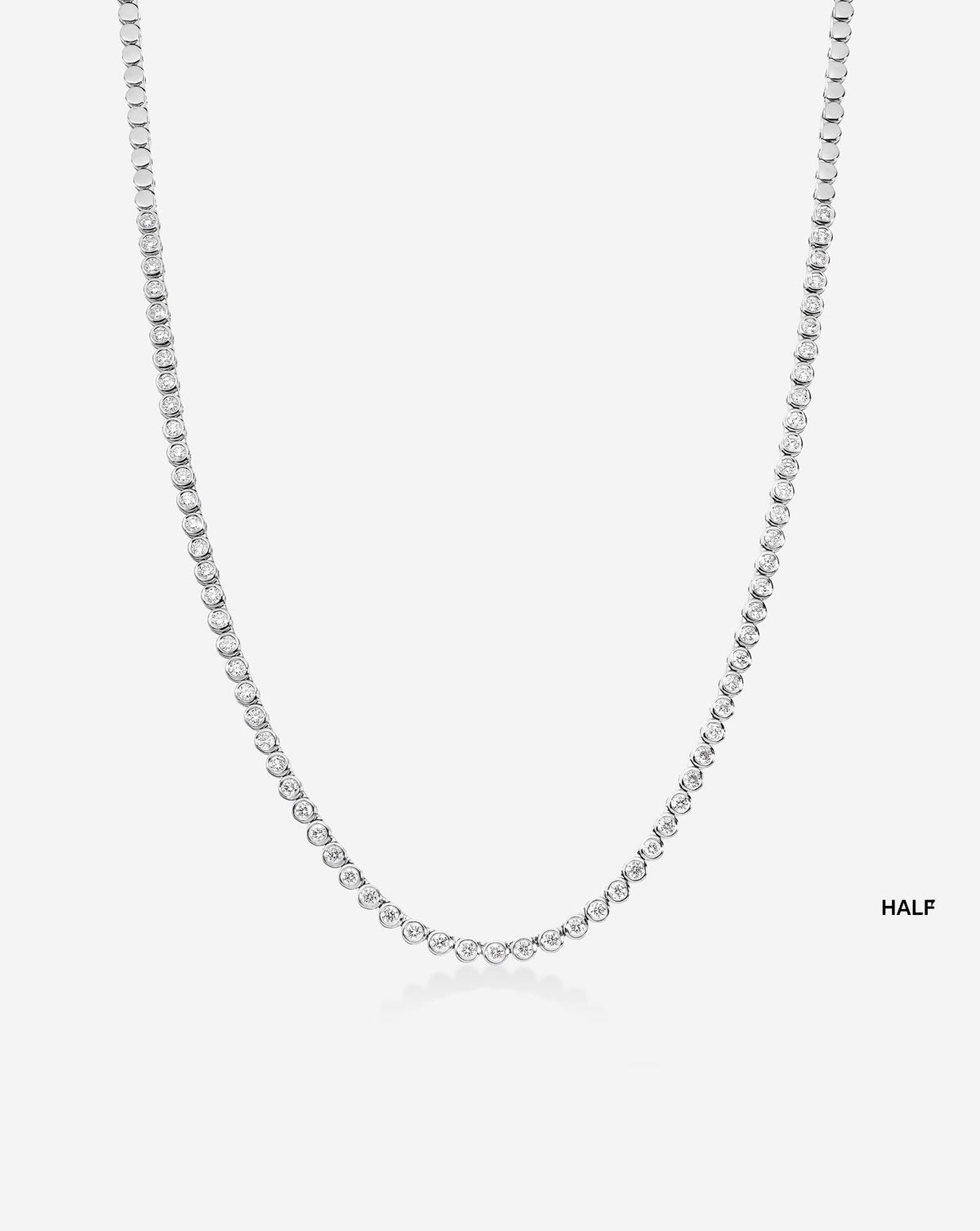 Bezel Mini Diamond Tennis Necklace