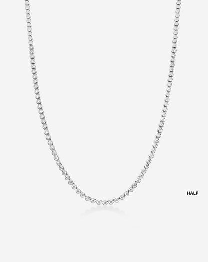 Bezel Mini Diamond Tennis Necklace