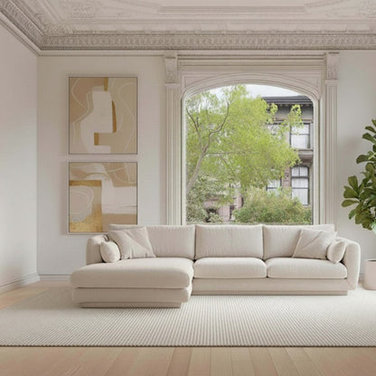 Bloom 2-Seater Sofa w/ Chaise Lounge - Plinth Base