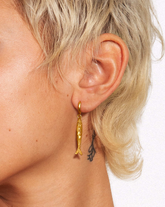 Gold Anchovy Earrings