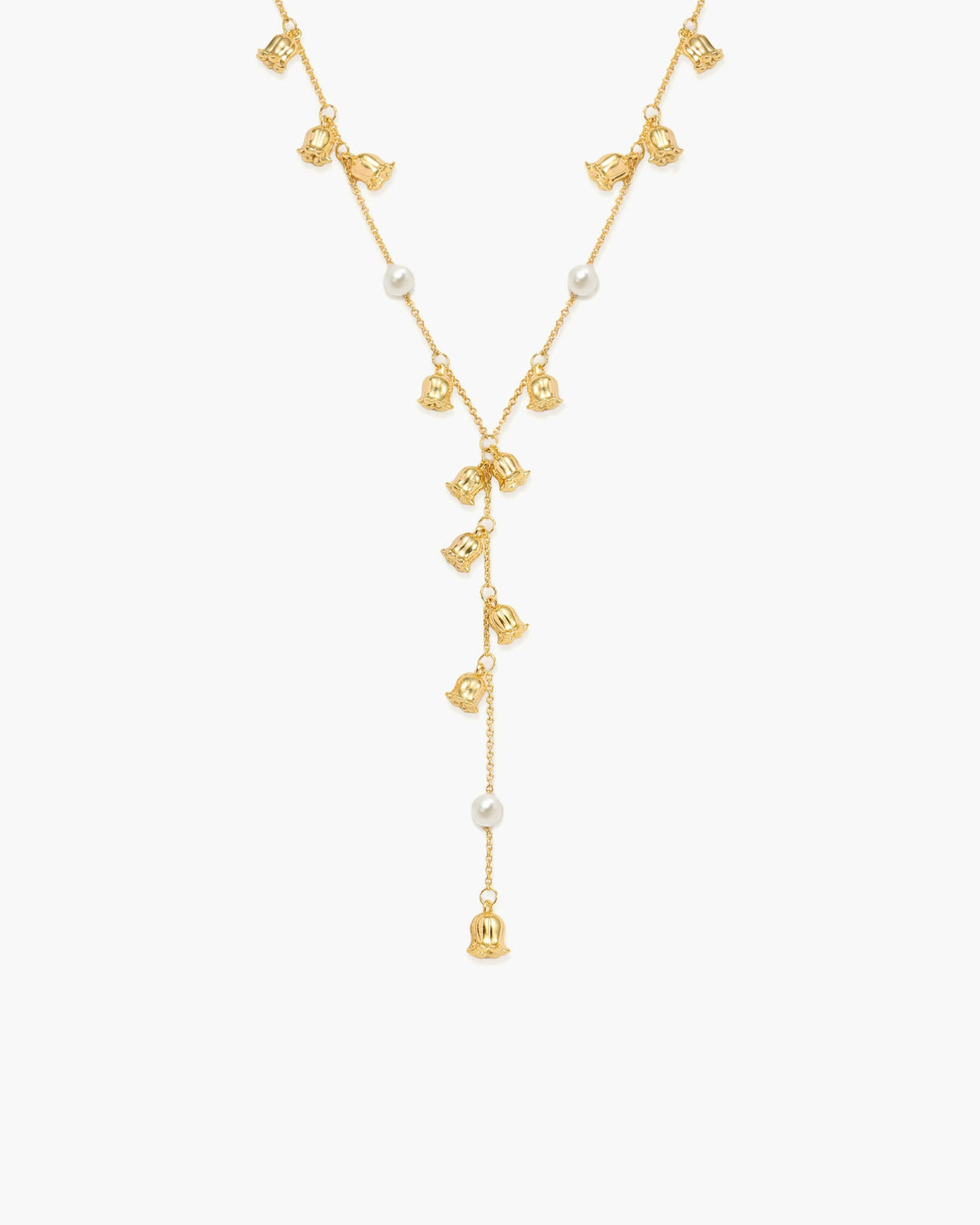 Lily of the Valley Pearl Lariat Necklace