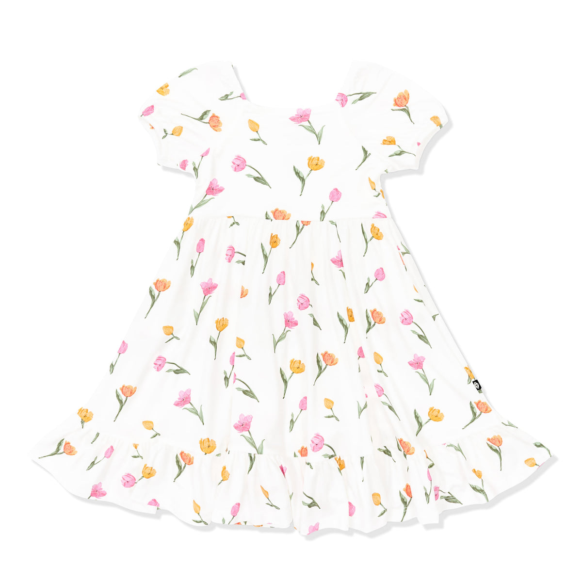 Puff Sleeve Twirl Dress in Tulip