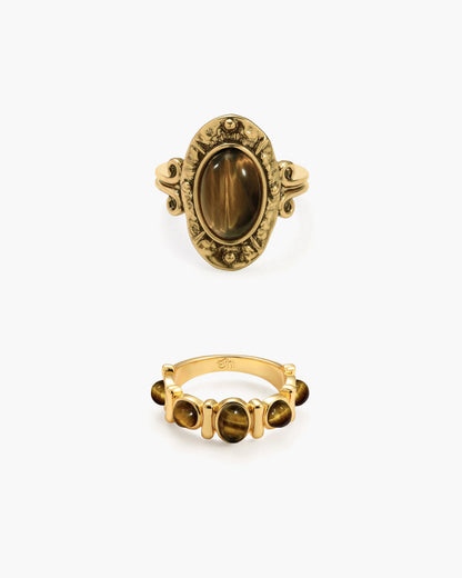 Tiger's Eye Ring Set