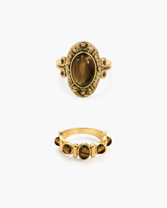 Tiger's Eye Ring Set