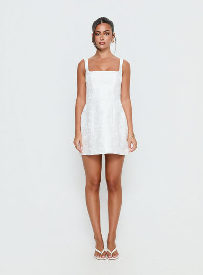 Asterie Bow Detail Mini Dress White