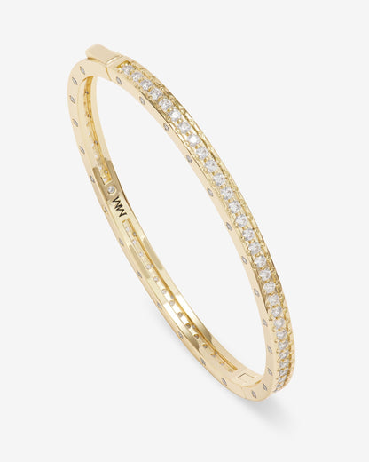 Ashley Pavé Cuff 4mm - Gold|White Diamondettes