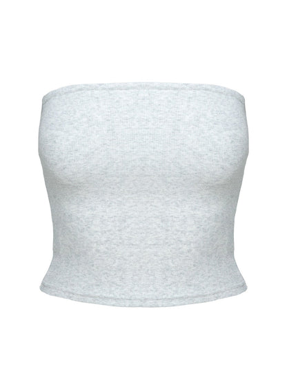 Baseline Strapless Rib Top Grey