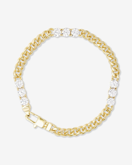 Julian's Obsessed with Diamonds Bracelet 5mm - Gold|White Diamondettes