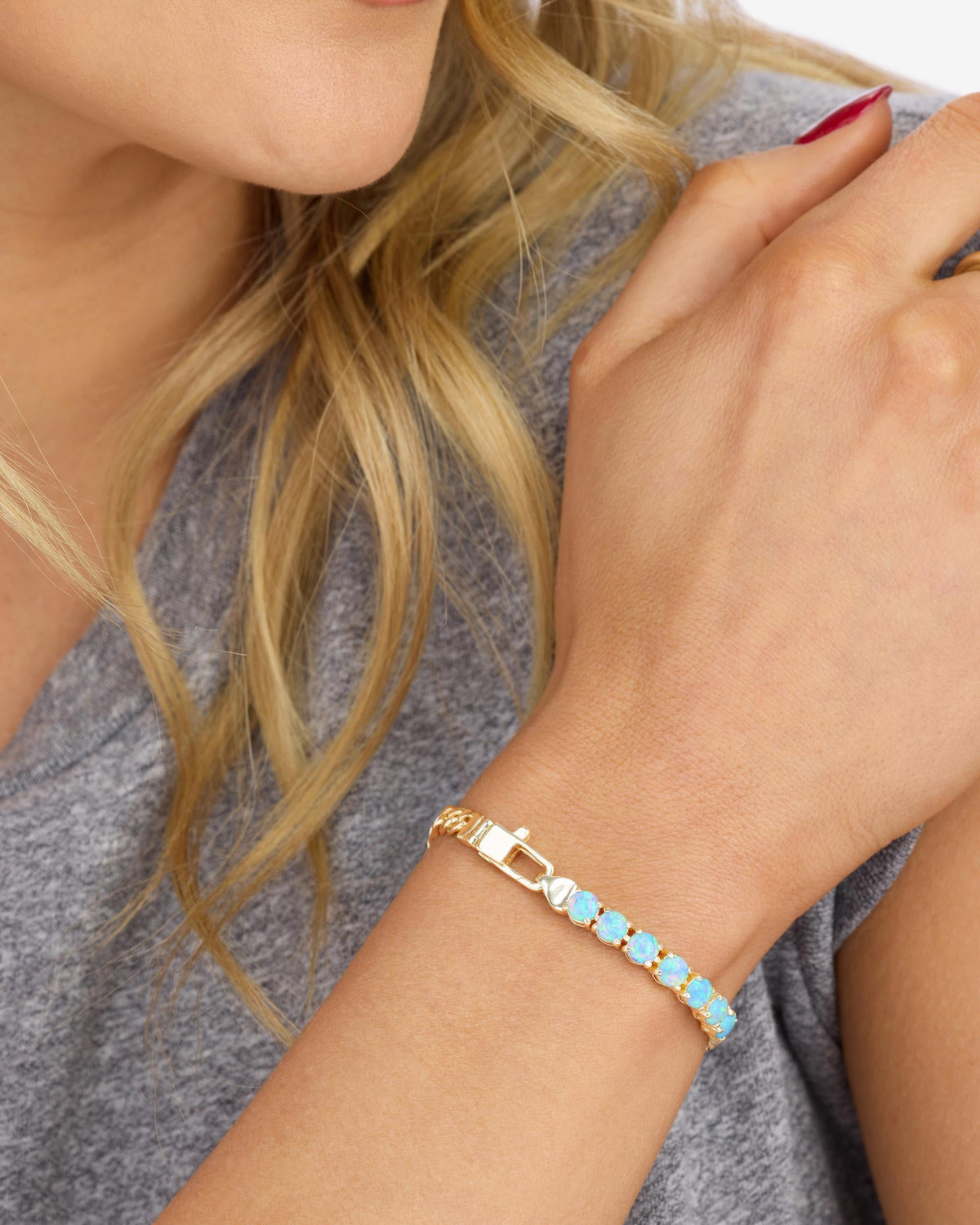 Julian Loves Opals Bracelet 5mm - Gold|Blue Opal