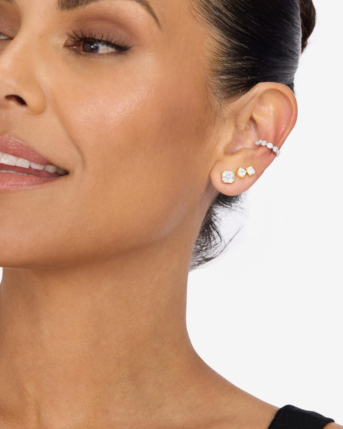 Baroness Ear Cuff - Silver|White Diamondettes