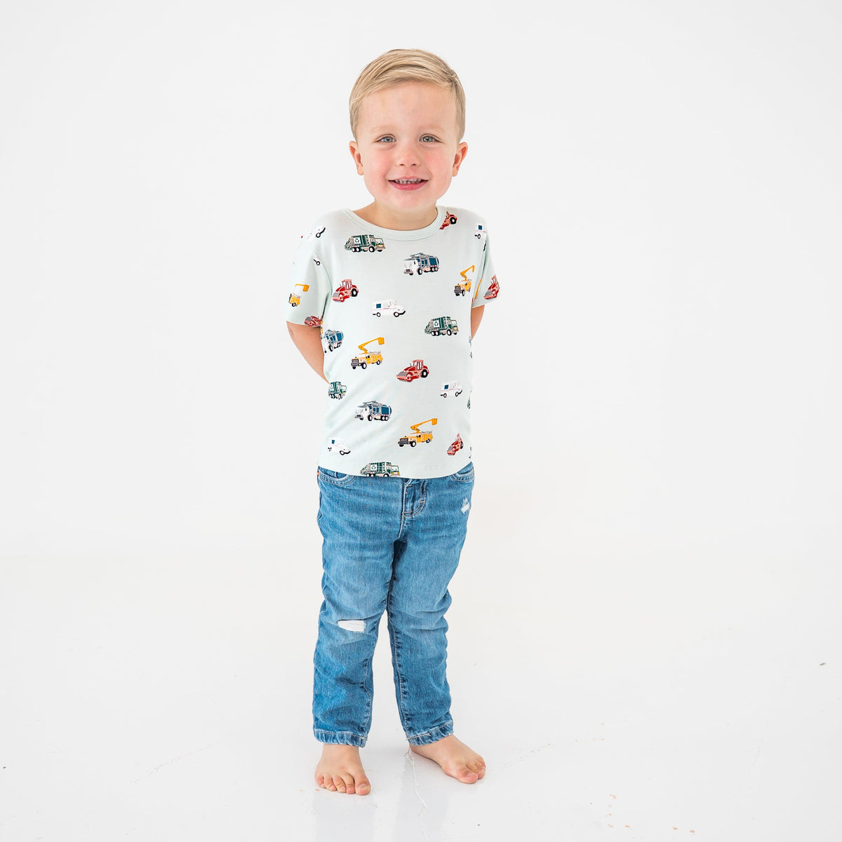 Toddler Basic Tee in City Vehicles