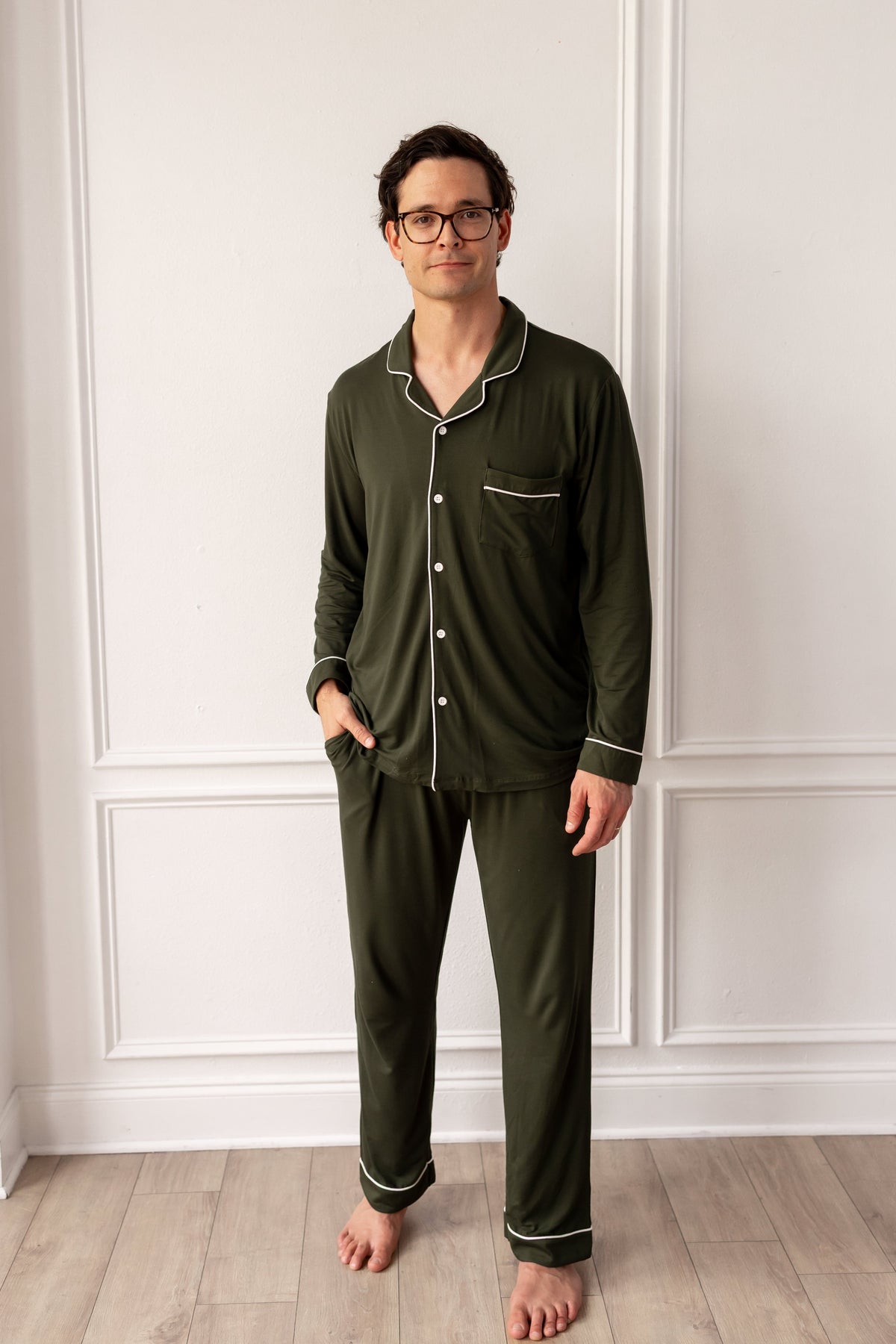 Men's Long Sleeve Pajama Set in Fir