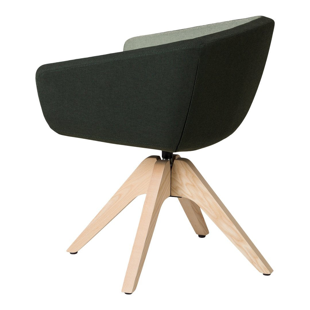 Arca 4099 Mini Armchair - Wood Swivel Base