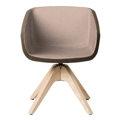 Arca 4099 Mini Armchair - Wood Swivel Base