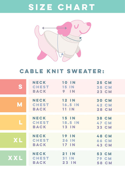 Pet Cable Knit Sweater - Light Blue