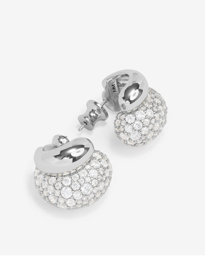 Norah Pavé Double Hoop - Silver|White Diamondettes