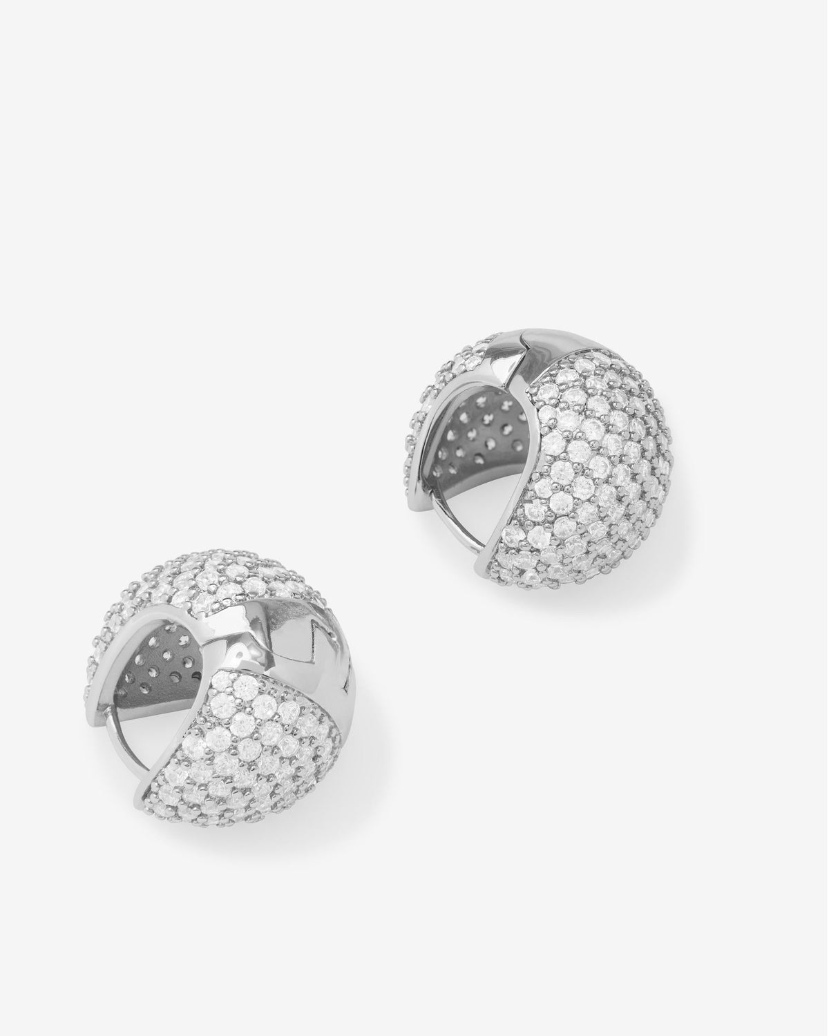 Norah Pavé Earrings - Silver|White Diamondettes