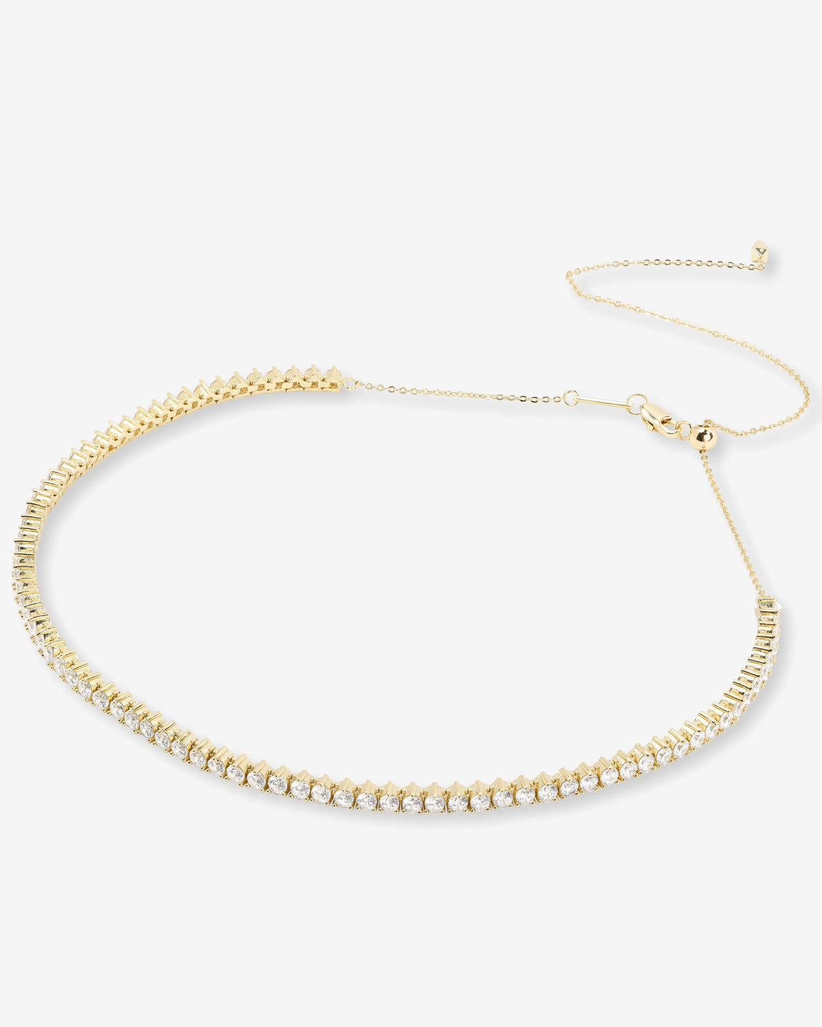 Not Your Basic Tennis Choker 3mm - Gold|White Diamondettes