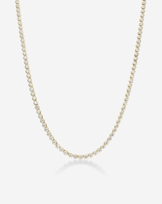 Bezel Mini Diamond Tennis Necklace