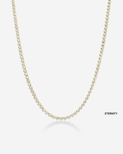 Bezel Mini Diamond Tennis Necklace