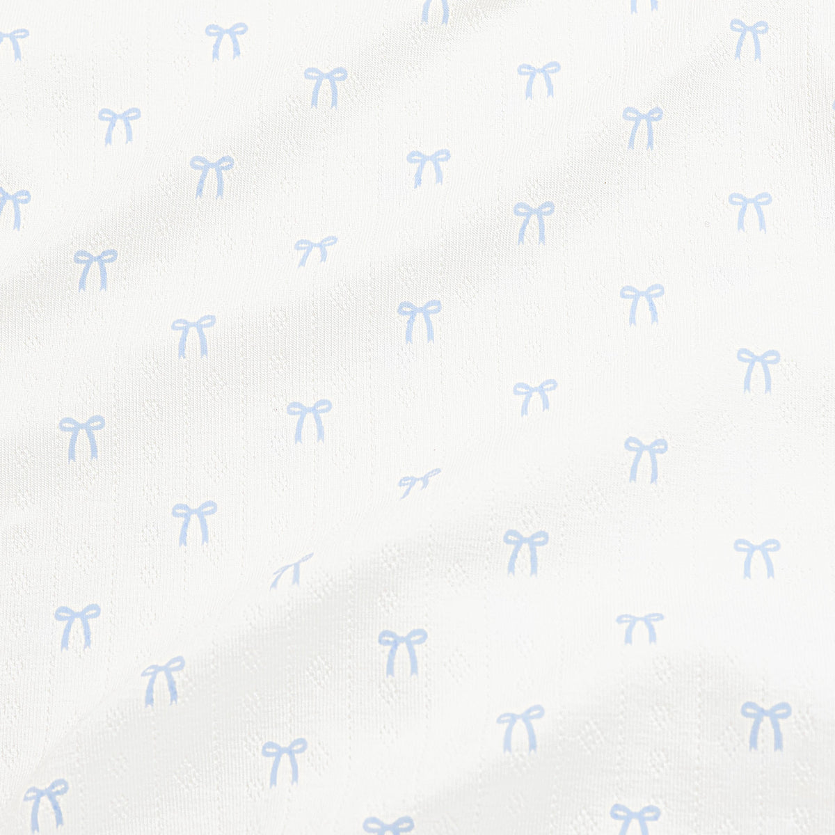 Pointelle Short Sleeve Set in Sweet Blue Bow