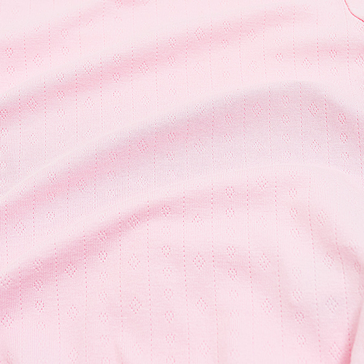 Pointelle Zippered Footie in Sakura
