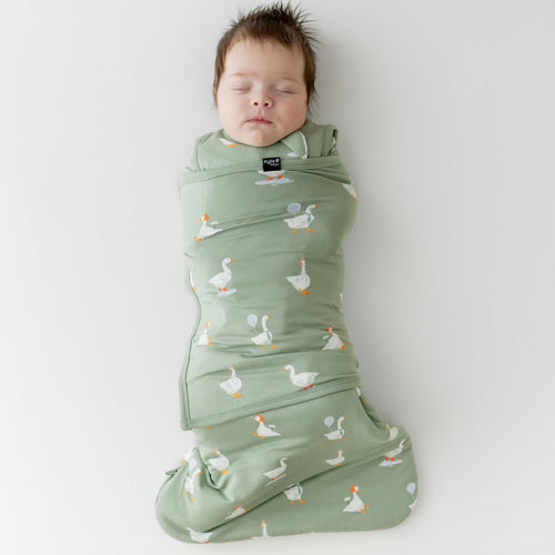 Sleep Bag Swaddler in Silly Goose 1.0