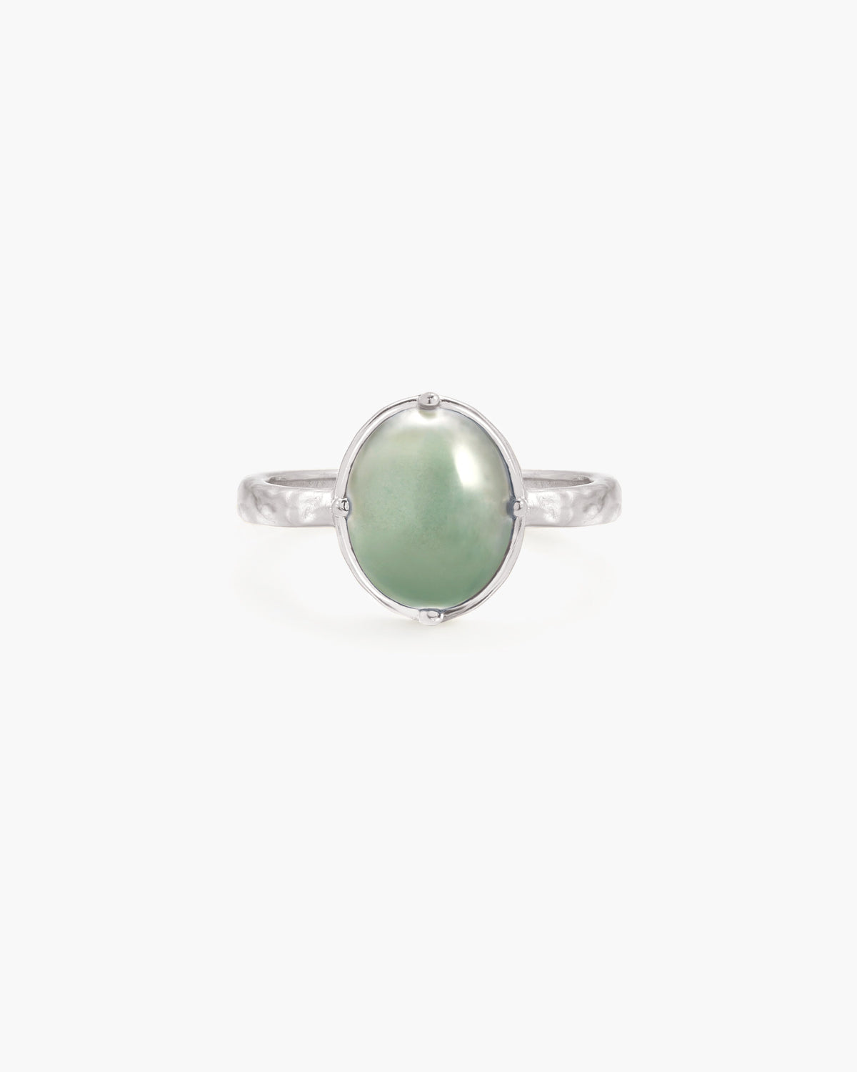 Green Aventurine Ring in Silver