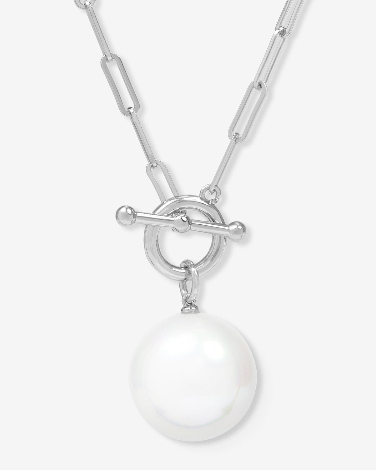 XL Life's a Ball Pearl Pendant Necklace - Silver