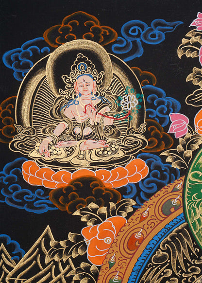 Amitabha Buddha Thangka - Handpainted Art